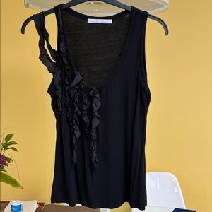 Elegant Black Ruffled Women's Top